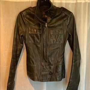 Leather biker jacket